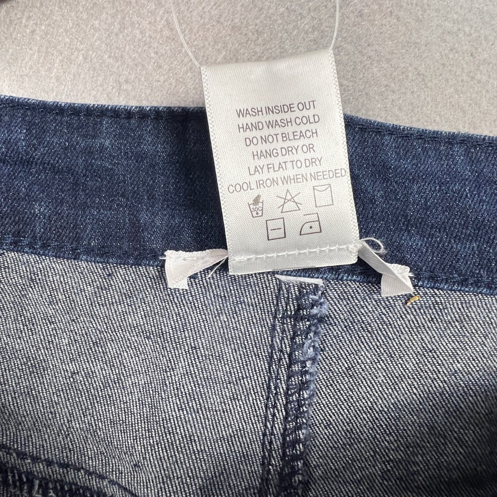 K. Jordan Lace Applique Jeans Womens 16 Blue Dark Wash Skinny Boho Denim Pants - Picture 8 of 13